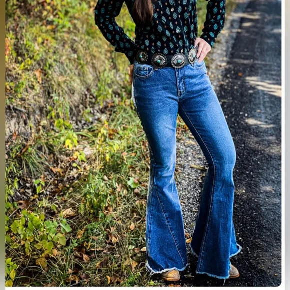 Lucky & Blessed MID Wash Flare Jeans - Picture 8 of 16